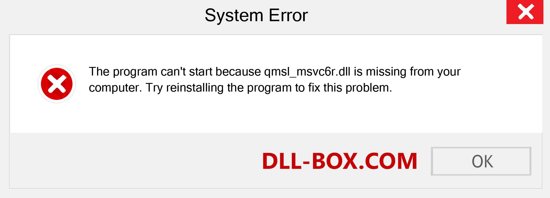  qmsl_msvc6r.dll file is missing?. Download for Windows 7, 8, 10 - Fix  qmsl_msvc6r dll Missing Error on Windows, photos, images
